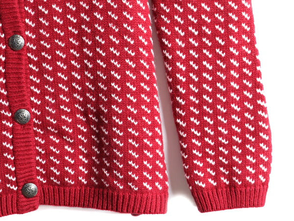 ■ エルエルビーン バーズアイ ニット カーディガン レディース L / 古着 LLBEAN LLビーン セーター コットン ウール ノルディック 前開き