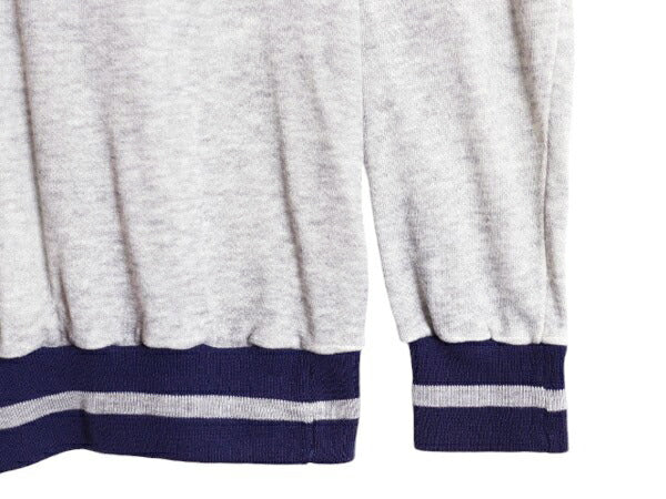 80s USA製 アディダス ヘンリーネック スウェット メンズ S レディース M ヴィンテージ adidas トレーナー トレフォイル プリント ツートン
