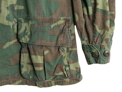 60s 68年製 米軍実物 US ARMY ジャングルファティーグ ジャケット SMALL REGULAR 古着 60年代 ヴィンテージ ERDL グリーンリーフ カモ 迷彩