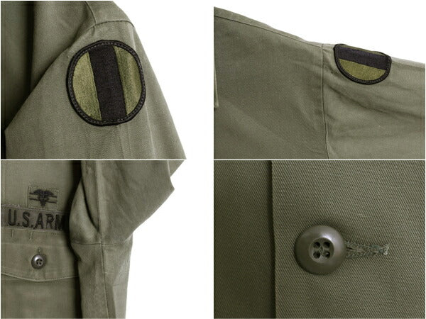 70s 80s 米軍実物 US ARMY ユーティリティ シャツ メンズ S 程 古着 70年代 80年代 ヴィンテージ ミリタリー 軍物 OG507 アーミー オリーブ