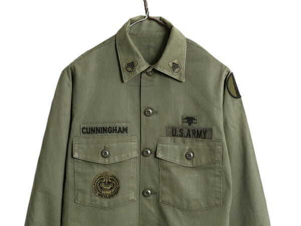 70s 80s 米軍実物 US ARMY ユーティリティ シャツ メンズ S 程 古着 70年代 80年代 ヴィンテージ ミリタリー 軍物 OG507 アーミー オリーブ