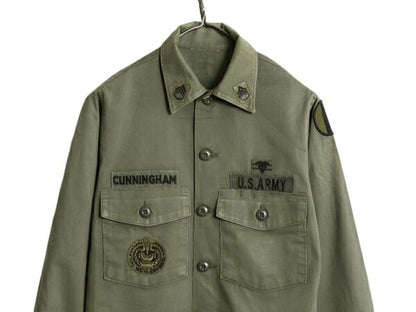 70s 80s 米軍実物 US ARMY ユーティリティ シャツ メンズ S 程 古着 70年代 80年代 ヴィンテージ ミリタリー 軍物 OG507 アーミー オリーブ