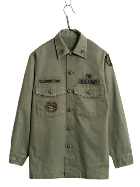 70s 80s 米軍実物 US ARMY ユーティリティ シャツ メンズ S 程 古着 70年代 80年代 ヴィンテージ ミリタリー 軍物 OG507 アーミー オリーブ