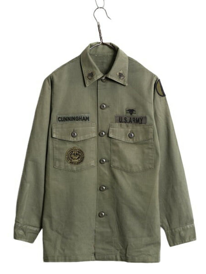 70s 80s 米軍実物 US ARMY ユーティリティ シャツ メンズ S 程 古着 70年代 80年代 ヴィンテージ ミリタリー 軍物 OG507 アーミー オリーブ