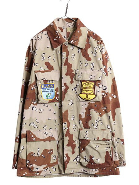 80s 86年製 US ARMY 米軍実物 デザート カモ BDU ミリタリー ジャケット MEDIUM X-LONG / 80年代 ヴィンテージ アーミー チョコチップ 6C