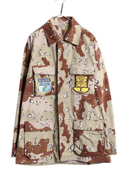80s 86年製 US ARMY 米軍実物 デザート カモ BDU ミリタリー ジャケット MEDIUM X-LONG / 80年代 ヴィンテージ アーミー チョコチップ 6C