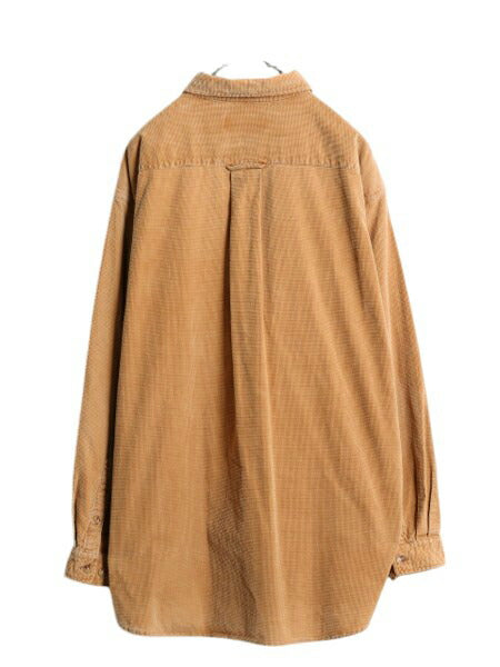 90s オービス 長袖 コットン ボタンダウン シャツ メンズ L 90年代 オールド ORVIS 旧タグ アウトドア コーデュロイ 無地 ポケット付き 茶