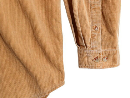 90s オービス 長袖 コットン ボタンダウン シャツ メンズ L 90年代 オールド ORVIS 旧タグ アウトドア コーデュロイ 無地 ポケット付き 茶