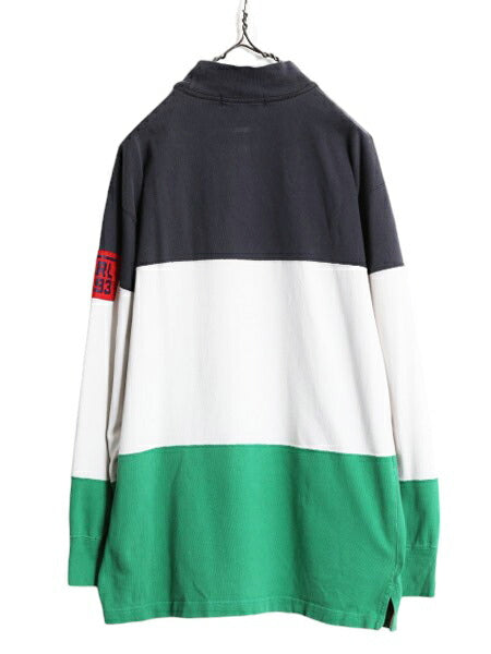 CP RL-93 90s 当時物 ラルフローレン モックネック 長袖 Tシャツ メンズ M 90年代 オールド ポロ ロンT ラガーシャツ 素材 ヘビーウェイト