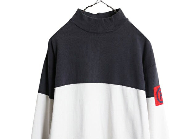CP RL-93 90s 当時物 ラルフローレン モックネック 長袖 Tシャツ メンズ M 90年代 オールド ポロ ロンT ラガーシャツ 素材 ヘビーウェイト