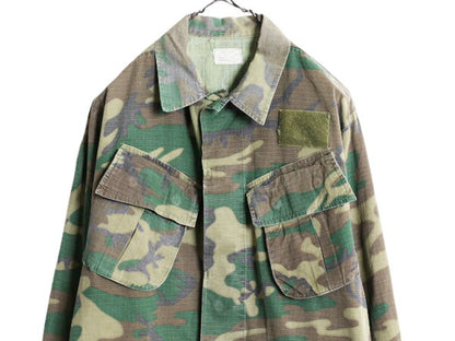 70s 70年製 米軍実物 US ARMY ジャングルファティーグ ジャケット SMALL REGULAR 70年代 ヴィンテージ ERDL ブラウンリーフ カモ 迷彩 軍物