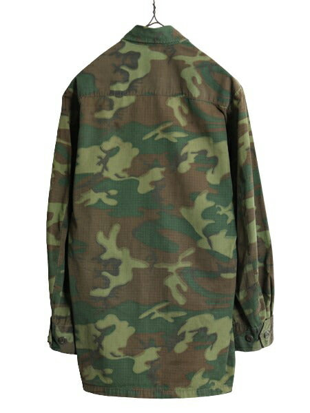 60s 69年製 米軍実物 US ARMY ジャングルファティーグ ジャケット X-SMALL REGULAR / 60年代 ヴィンテージ ERDL グリーンリーフ カモ 迷彩