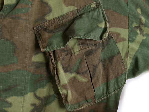 60s 69年製 米軍実物 US ARMY ジャングルファティーグ ジャケット X-SMALL REGULAR / 60年代 ヴィンテージ ERDL グリーンリーフ カモ 迷彩