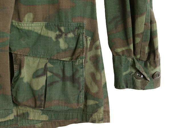 60s 69年製 米軍実物 US ARMY ジャングルファティーグ ジャケット X-SMALL REGULAR / 60年代 ヴィンテージ ERDL グリーンリーフ カモ 迷彩