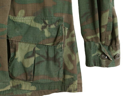 60s 69年製 米軍実物 US ARMY ジャングルファティーグ ジャケット X-SMALL REGULAR / 60年代 ヴィンテージ ERDL グリーンリーフ カモ 迷彩