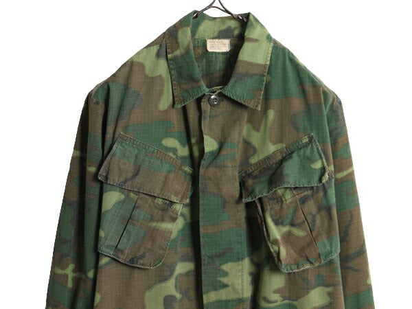 60s 69年製 米軍実物 US ARMY ジャングルファティーグ ジャケット X-SMALL REGULAR / 60年代 ヴィンテージ ERDL グリーンリーフ カモ 迷彩