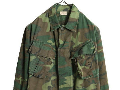 60s 69年製 米軍実物 US ARMY ジャングルファティーグ ジャケット X-SMALL REGULAR / 60年代 ヴィンテージ ERDL グリーンリーフ カモ 迷彩