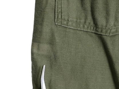 70s 71年製 US ARMY 米軍実物 コットン サテン ベイカー パンツ 28 31 70年代 ヴィンテージ ミリタリー ファティーグ ユーティリティ OG107