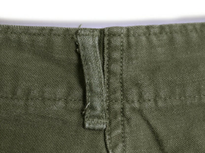 70s 71年製 US ARMY 米軍実物 コットン サテン ベイカー パンツ 28 31 70年代 ヴィンテージ ミリタリー ファティーグ ユーティリティ OG107