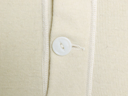 60s 米軍実物 US ARMY ヘンリーネック アンダーシャツ メンズ M / 68年製 ヴィンテージ 長袖 Tシャツ サーマル リブ編み ロンT ナチュラル