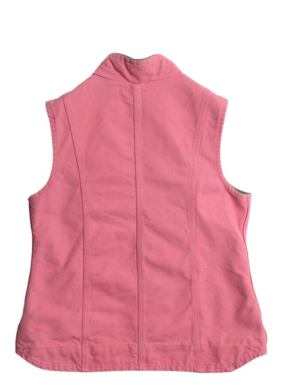 US企画 カーハート モックネック ダック ベスト レディース M ワーク 裏 ボア パイル フリース 重ね着 フルジップ ハイネック 廃盤 ピンク