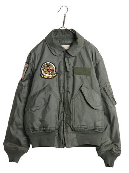 90s ★ 米軍実物 USMC CWU-45P フライト ジャケット MEDIUM 90年製 オールド アラミド ボンバー スコードロン パッチ付き ブルゾン セージ