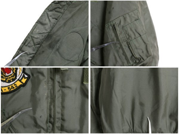 90s ★ 米軍実物 USMC CWU-45P フライト ジャケット MEDIUM 90年製 オールド アラミド ボンバー スコードロン パッチ付き ブルゾン セージ