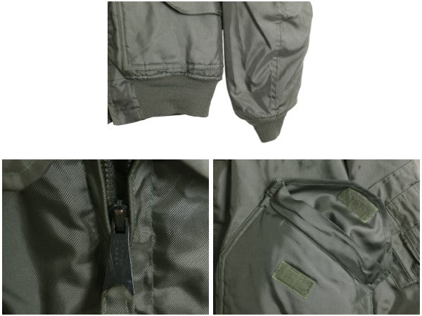 90s ★ 米軍実物 USMC CWU-45P フライト ジャケット MEDIUM 90年製 オールド アラミド ボンバー スコードロン パッチ付き ブルゾン セージ