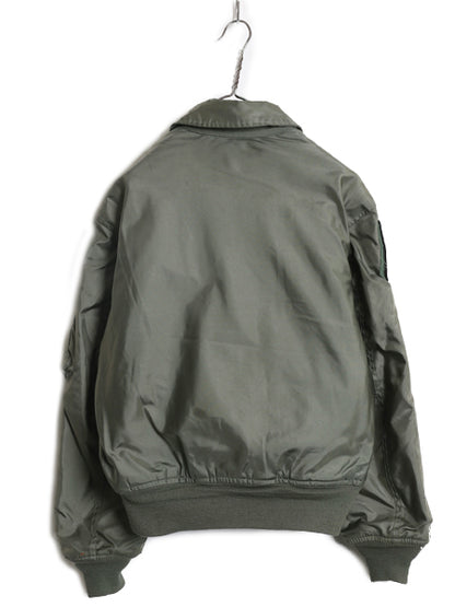 90s ★ 米軍実物 USMC CWU-45P フライト ジャケット MEDIUM 90年製 オールド アラミド ボンバー スコードロン パッチ付き ブルゾン セージ