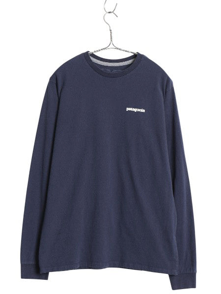 パタゴニア 両面 プリント 長袖 Tシャツ メンズ S 22年製 アウトドア ロンT ロングスリーブ P6 バックプリント ボックスロゴ カットソー 紺