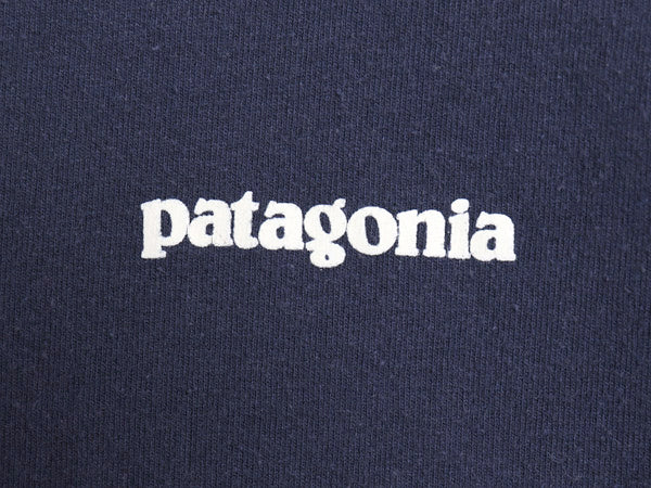 パタゴニア 両面 プリント 長袖 Tシャツ メンズ S 22年製 アウトドア ロンT ロングスリーブ P6 バックプリント ボックスロゴ カットソー 紺