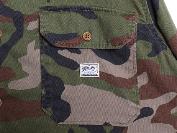 デニム&サプライ ラルフローレン 迷彩 長袖 シャツ メンズ XXL 古着 ポロ コットン サファリ 長袖シャツ カモフラージュ 総柄 大きいサイズ
