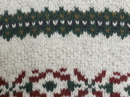 80s USA製 エルエルビーン ウール ニット セーター メンズ L / ヴィンテージ クルーネック ノルディック フェアアイル ヘビーウェイト 総柄