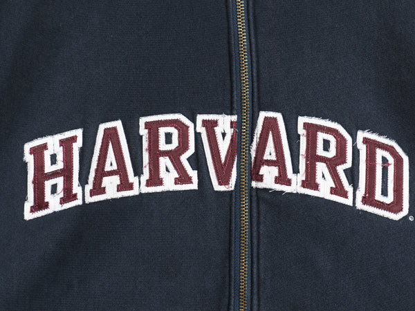 90s 00s チャンピオン リバースウィーブ カレッジ 刺繍 スウェット フード パーカー メンズ XL / オールド フルジップ カスタム ハーバード