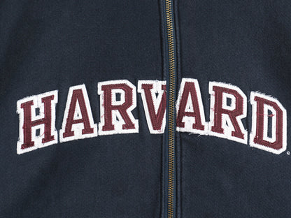 90s 00s チャンピオン リバースウィーブ カレッジ 刺繍 スウェット フード パーカー メンズ XL / オールド フルジップ カスタム ハーバード