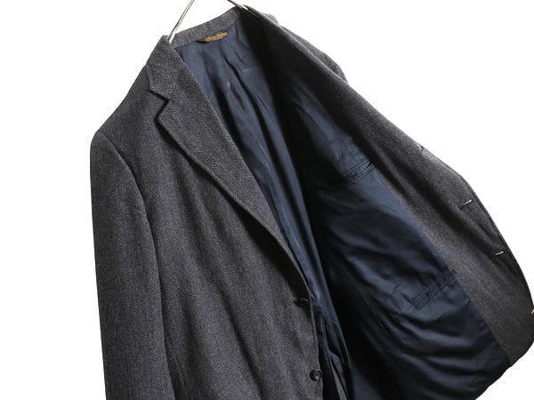 00s USA製 ブルックスブラザーズ ツイード テーラード ジャケット メンズ XL 程/ 古着 オールド ウール ブレザー ヘリンボーン ストライプ