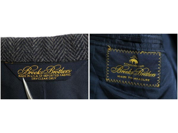 00s USA製 ブルックスブラザーズ ツイード テーラード ジャケット メンズ XL 程/ 古着 オールド ウール ブレザー ヘリンボーン ストライプ