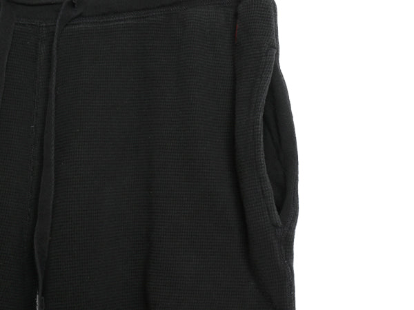 ポロ ラルフローレン ポケット付き サーマル イージー パンツ メンズ M 古着 ワッフル ワンポイント ロング ゆったり ストレート ブラック