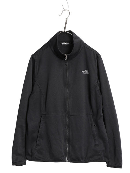 US企画 ノースフェイス フルジップ ソフトシェル ジャケット レディース XL / スムース ストレッチ ジャージ 裏 フリース 大きいサイズ 黒