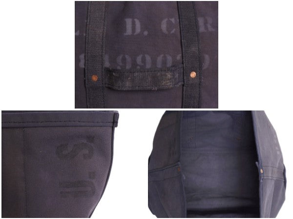 GRABオリジナル ハンドメイド キャンバス コールバッグ / ヴィンテージ 50s USAF 軍物 ミリタリー ダッフル コットン トート ツール ナス紺