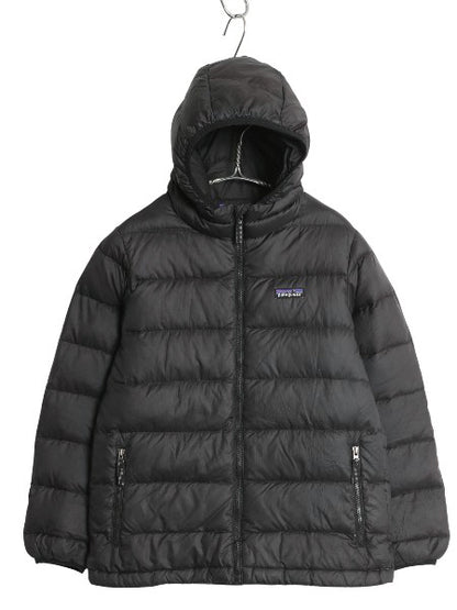 パタゴニア ハイロフト ダウン セーター フーディ ボーイズ M 140cm程/ 21年製 アウトドア ナイロン ジャケット 600 フィル キッズ 子供 黒