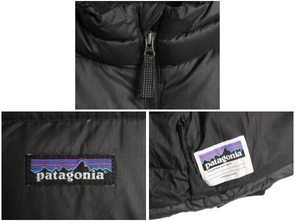 パタゴニア ハイロフト ダウン セーター フーディ ボーイズ M 140cm程/ 21年製 アウトドア ナイロン ジャケット 600 フィル キッズ 子供 黒