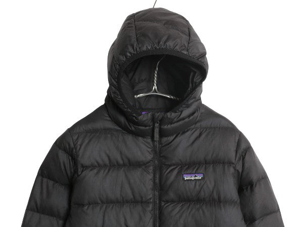 パタゴニア ハイロフト ダウン セーター フーディ ボーイズ M 140cm程/ 21年製 アウトドア ナイロン ジャケット 600 フィル キッズ 子供 黒