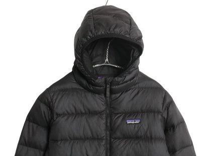 パタゴニア ハイロフト ダウン セーター フーディ ボーイズ M 140cm程/ 21年製 アウトドア ナイロン ジャケット 600 フィル キッズ 子供 黒
