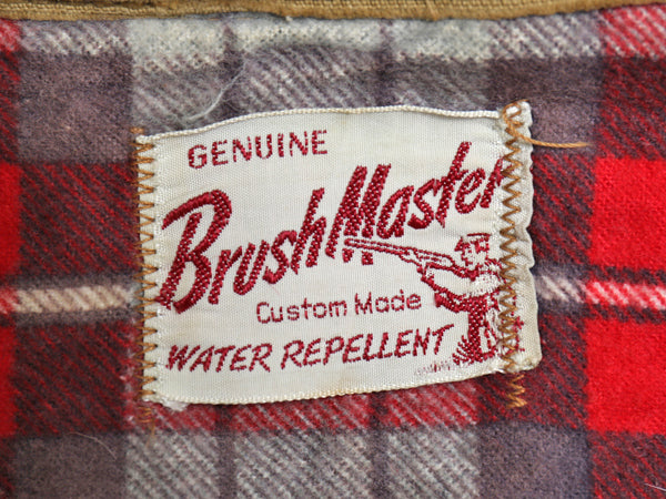 60s Brush Master ダック ハンティング ジャケット メンズ L 程/ ヴィンテージ フランネル ライナー カバーオール ブルゾン ジャンパー 茶