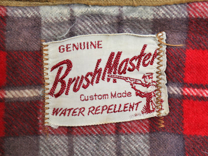60s Brush Master ダック ハンティング ジャケット メンズ L 程/ ヴィンテージ フランネル ライナー カバーオール ブルゾン ジャンパー 茶