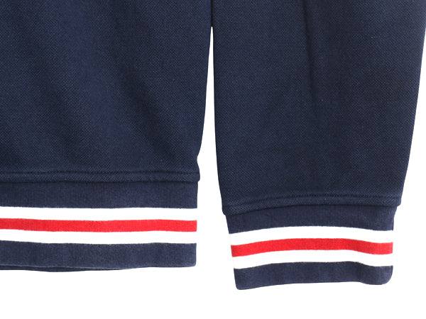 ポロ ラルフローレン 4段 プリント スウェット メンズ L / 古着 トレーナー 裏起毛なし 鹿の子 クルーネック ロゴ シンプル カットソー 紺