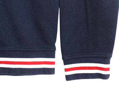 ポロ ラルフローレン 4段 プリント スウェット メンズ L / 古着 トレーナー 裏起毛なし 鹿の子 クルーネック ロゴ シンプル カットソー 紺