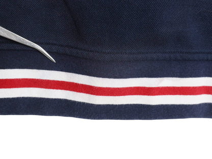 ポロ ラルフローレン 4段 プリント スウェット メンズ L / 古着 トレーナー 裏起毛なし 鹿の子 クルーネック ロゴ シンプル カットソー 紺