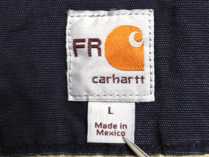 US企画 カーハート モックネック ダック ベスト メンズ L / 古着 FR シリーズ 裏 ボア パイル フリース ライナー ワーク 前開き 重ね着 紺